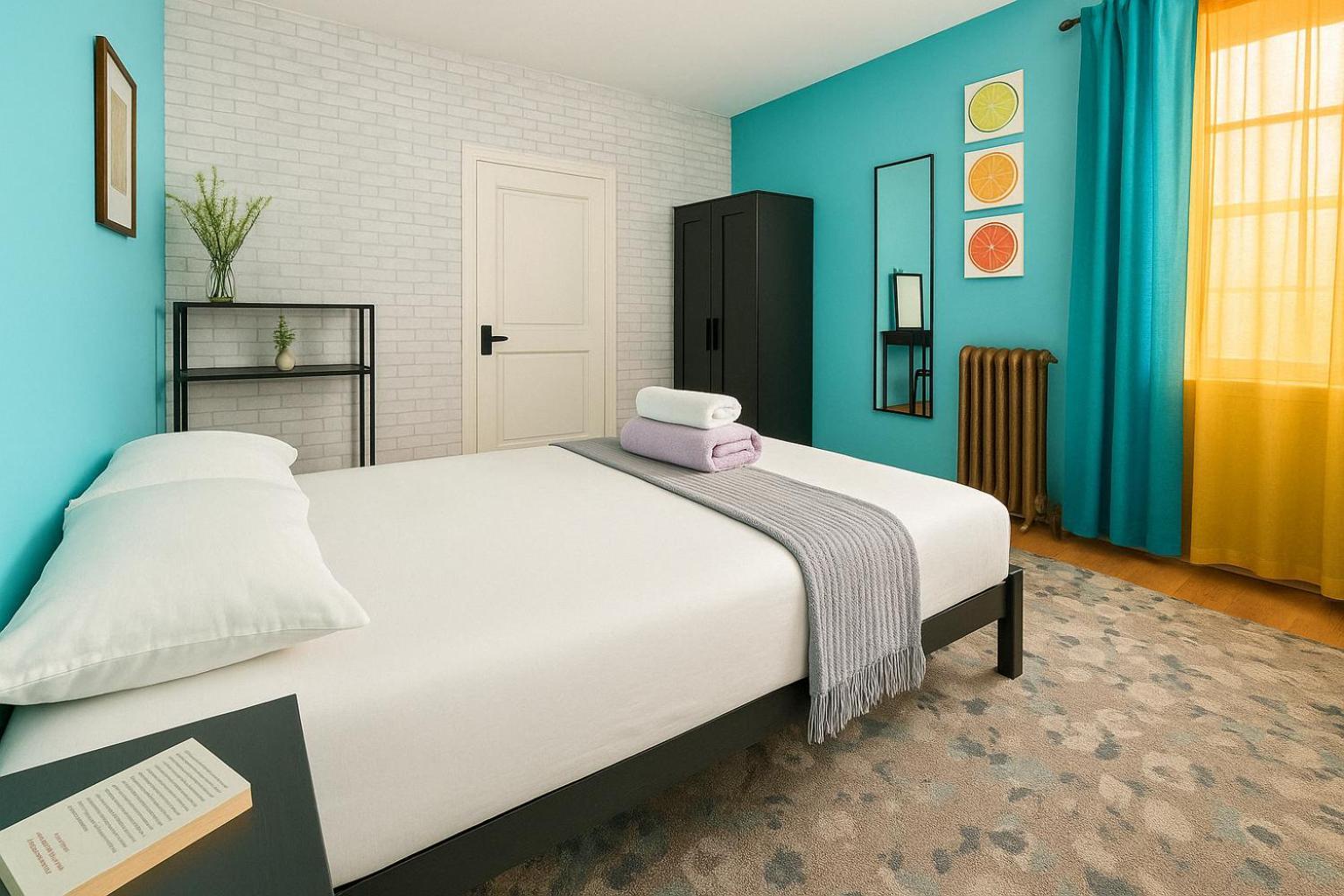 Modern Xl Queen Room Comfort & Character In Harlem New York