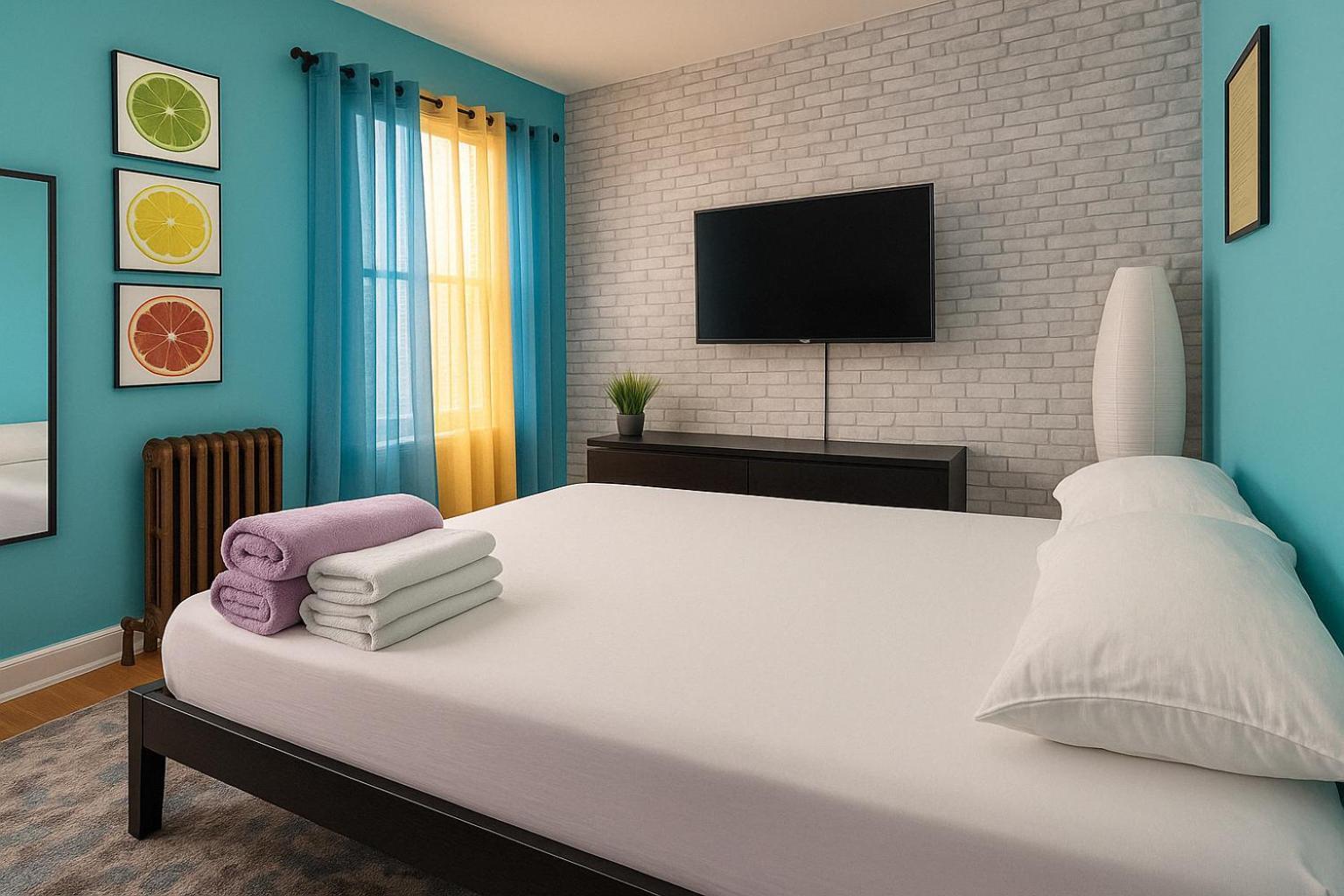 Modern Xl Queen Room Comfort & Character In Harlem New York